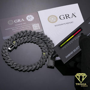 Collar de Plata de Ley 925 con Diamantes Cultivados en Laboratorio, Cadena Texturizada, Joyería para Marcas de Moda y Compradores Mayoristas - Product Image 2