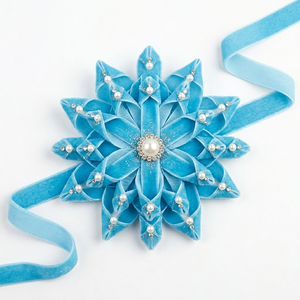 Cinta de Terciopelo Azul Cielo Suave de Una Cara de 12 mm, Rollo de 50 Yardas, Directo de Fábrica, para Decoración de Rakhi, Cestas, Thali, Embalaje de Regalos, Personalizable - Product Image 4