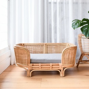 Natural Handmade Wicker Rattan Dog <b>Beds</b> Animal Bedding Pet Furniture - Product Image 1