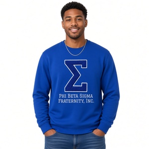 Sudadera de Invierno para Hombre, Cuello Redondo, Color Azul Rey, con Bordado Sigma en Chenilla, Manga Larga, de Forro Polar, para la Fraternidad Phi Beta Sigma - Product Image 1