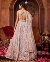 Dernière Collection de Lehenga Choli Traditionnel Indien et Pakistanais pour Femmes, de Haute Qualité, pour Mariages et Soirées, en Faux Georgette avec Broderie au Fil