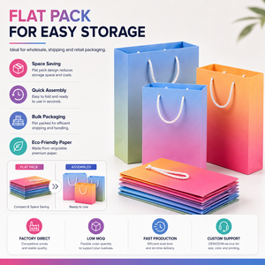 Vibe Ready Luxury Paperboard Shopping <b>Bags</b> with Handles Eco-Friendly & Reusable Customizable for Gift Wrapping and Candle <b>Bags</b> - Product Image 5