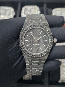 Reloj de Acero Inoxidable con Diamantes Moissanite VVS de 16 mm y 12 mm, Automático, para Hombre y Mujer, Diseño de Espinas Negras, Estilo Antiguo de Lujo - Product Image 6