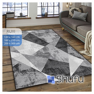 Tapis moderne en polyester imprimé brillant Shufu, antidérapant, anti-allergie, facile à nettoyer, tapis de sol sûrs pour les enfants, pour la maison et le bureau - Product Image 1