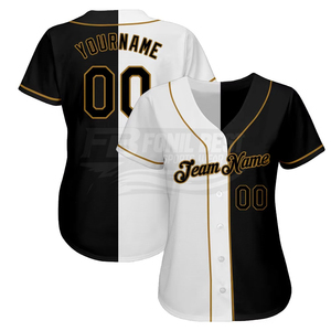 Maillot de baseball d'été à col en V et manches courtes brodé - Personnalisé rose bicolore jaune noir sublimation uni vente en gros - Product Image 2