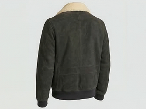 Mens Genuine Leather <b>Shearling</b> aviator <b>Bomber</b> <b>Jacket</b> Black Winter Zip Windproof Premium Quality Rugge - Product Image 6