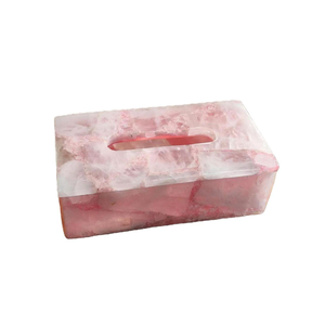 Caja de pañuelos de resina india de alta calidad Axiom Home Accents con diseño de nácar, soporte de pañuelos de resina al por mayor - Product Image 2