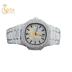 Nouvelles montres en quartz serties de diamants naturels VVS de luxe pour hommes aux meilleurs prix pour l'exportation - Product Image 1