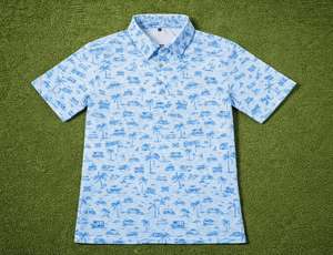 Camiseta de Golf de Manga Corta para Hombre, al por Mayor, con Logotipo Personalizado, Tejido de Poliéster Transpirable de 220 Gramos, con Bolsillo - Product Image 5