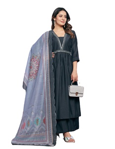 ชุดเคอติผ้าไหมทำมือผ้าวิสโคสจากอินเดียและปากีสถาน - Product Image 1