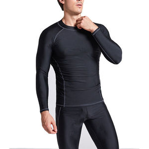 Chemise de compression noire à manches longues pour homme, protection intégrale, séchage rapide, spandex polyester, pour les sports nautiques - Product Image 5