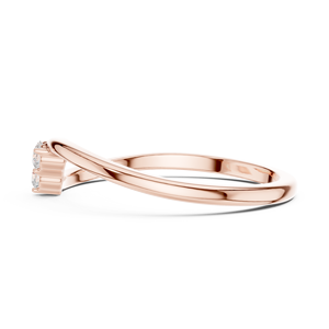 Rose Gold Contemporary Open <b>Wrap</b> Ring with Three Round Stones Luxury <b>Bridal</b> Fine Jewelry for Women - Product Image 5