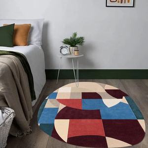 Alfombras y alfombras de lana con mechones a mano de diseño Popular, alfombra redonda para sala de estar, alfombra casera hecha a mano personalizada - Product Image 3