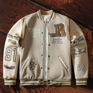 Heavyweight Winter Varsity Jacket Men's Quilted Lining Woolen Letterman Jacket Windproof Thermal Baseball Bomber Collage Jacket - Product Image 1