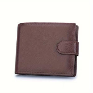 Portefeuille en cuir véritable pour femmes - Design compact à double pli avec bouton - Vente en gros - Product Image 4