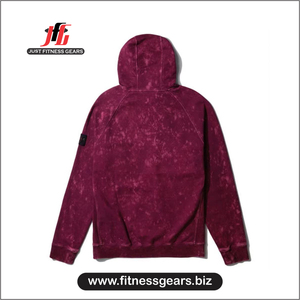 Custom Logo Acid Wash <b>Burgundy</b> <b>Mens</b> Pullover <b>Hoodie</b> Vintage Oversized Fleece Sweatshirt Wholesale OEM <b>Mens</b> Acid Wash Maroon - Product Image 4