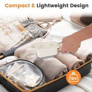 Défroisseur de voyage 3-en-1 1000W avec tête rotative et pince de suspension pour vêtements - Product Image 6