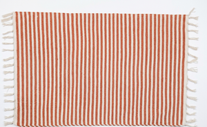 Tapis d'extérieur en coton rayé, style méditerranéen, avec dos antidérapant, lavable, pour usage domestique, tapis d'extérieur en coton tissé à la main - Product Image 1