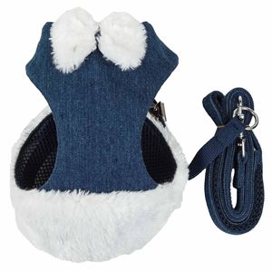 Luxe Pom Draper Pettorina e Guinzaglio 2-in-1 Regolabili per Cani con Design a Rete Invertita e Elegante Fiocco con Pompon - Pettorine Premium per Animali Domestici - Product Image 3