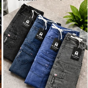 Pantalones Vaqueros de Mezclilla para Hombre, Diseño de Seis Bolsillos, Pantalones Casuales, Elegantes y Utilitarios, Pantalones Cargo Modernos, Cómodos para el Uso Diario - Product Image 1