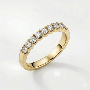 SHRAMAN DIAMOND Women's 925 <b>Silver</b> Lab grown Diamond Channel Setting Half <b>Eternity</b> Band <b>Rings</b> for Engagement Wedding Party Gifts - Product Image 5