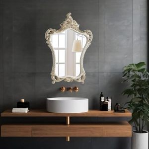 Decorative Framed Wall <b>Mirror</b> Vintage Ornate Vanity <b>Mirror</b> Decorative Decor for <b>Bathroom</b> Bedroom Entryway - Product Image 2