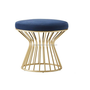Base en métal avec tabouret en velours - Product Image 1