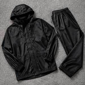Ensemble imperméable pour homme, veste et pantalon en polyester à manches longues, noir, toutes saisons, vêtements d'extérieur - Product Image 4