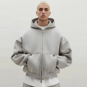 OEM 2026 Sweat-shirts à capuche zippés tendance pour hommes, avec fermetures éclair, couleur unie personnalisée, unisexe - Product Image 4