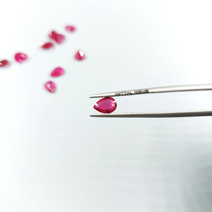 Rubis naturels de Birmanie non traités, formes poire calibrées 6x4mm, pierres précieuses de rubis naturelles facettées en vrac pour la fabrication de bijoux, prêtes à l'emploi - Product Image 3