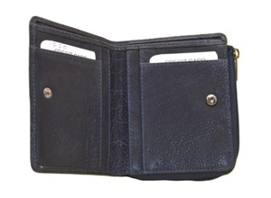 Genuine Leather Zipper <b>Wallet</b> Unisex Multi-Card Holder Minimalist Short Style with Button Closure - Product Image 2