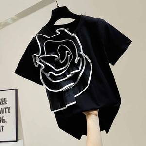 เสื้อยืดแขนสั้นผู้หญิงลายการ์ตูน KT Cat รุ่นใหม่ สไตล์ลำลอง สีไล่ระดับ ผ้าถัก รุ่น T0046 - Product Image 4