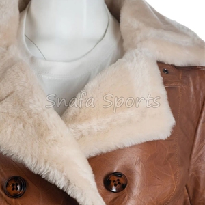 Abrigo de Piel de Oveja Auténtica, Suave y Esponjoso, con Cuello y Puños de Piel de Cordero de Lujo Personalizados, Chaqueta de Cuero Genuino para Mujer, Primavera-Otoño - Product Image 3