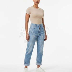 Jeans Casuales y Elegantes para Mamá, Corte Relajado, Cintura Alta, Cómodos, Transpirables y Ligeros para el Día a Día, Viajes y Moda - Product Image 3