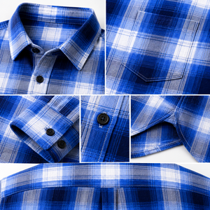 Plaid Shirt Men's Custom Best Quality Spring and Autumn Men's <b>Flannel</b> Warm Shirt Fashion Casual Shirt - Product Image 5