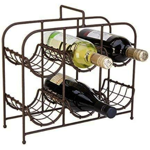 Factory Price <b>Wine</b> <b>Rack</b> With Glass Holder Wooden and Metal Freestanding <b>Wine</b> Holder Stand Perfect For Home Kitchen Bar Decor - Product Image 4