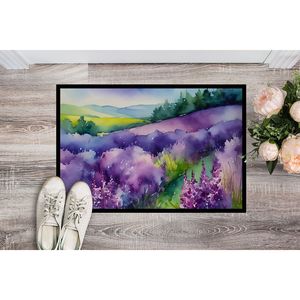 Felpudo de acuarela Lila púrpura de New Hampshire, alfombra antideslizante para entrada interior y exterior, 24H X 36W, alfombrilla lavable para puerta delantera de pila baja - Product Image 2