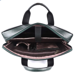 Sac bandoulière élégant en cuir véritable pour homme, sacoche d'affaires avec compartiment pour ordinateur portable, style bureau - Product Image 6