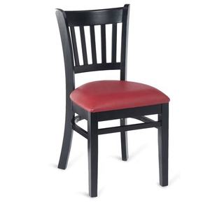 Ghế ăn khung gỗ đen bọc da PU đỏ, bền chắc, dùng cho nhà hàng, quán cà phê, khách sạn - Product Image 1