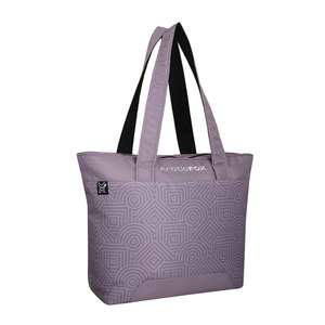 กระเป๋าโท้ทใส่แล็ปท็อปหนัง PU ลายตารางขนาดใหญ่สำหรับผู้หญิง ยี่ห้อ Arctic Fox พร้อมซิปปิด สี Sea Fog - Product Image 1
