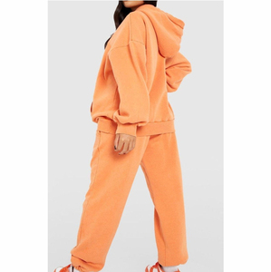 Wholesale Price <b>Orange</b> Oversized <b>Hoodie</b> and Pants Set Relaxed Fit Tracksuit Women Casual Wear Top Quality Women Tracksuit - Product Image 3