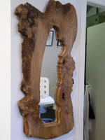 Miroir mural en bois rustique fait main LIVE EDGE STUDIO, style Art Déco, forme irrégulière, design décoratif encadré pour mariage et Diwali