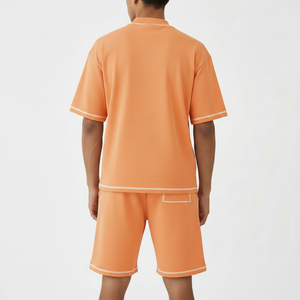 Camiseta de Manga Corta de 2 Piezas para Hombre, Informal, Moderna, Estampada, de Verano, de Poliéster y Algodón, Transpirable, para el Fin de Semana - Product Image 5