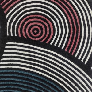 Alfombra moderna abstracta de círculos concéntricos, alfombra de lana hecha a mano, diseño artístico, decoración para sala de estar y dormitorio, decoración suave y duradera para el hogar - Product Image 6