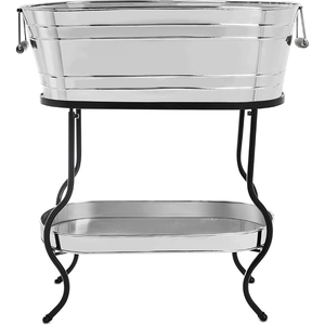 High Quality Farmhouse Oval Galvanized Steel Beverage Tub With Handles Durable Metal Ice Bucket For Beer Wine Party <b>Drink</b> <b>Cooler</b> - Product Image 3