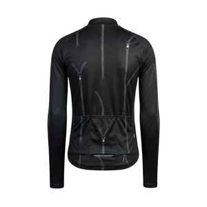 Maillot de cyclisme professionnel à manches longues, léger, noir, à motifs abstraits, en spandex et polyester, respirant et anti-humidité - Product Image 2