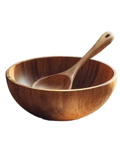 ชามสลัดไม้ธรรมชาติอะคาเซียรักษ์โลก พิมพ์โลโก้ได้ ใช้แล้วทิ้ง ปลอดภัยสำหรับเครื่องล้างจาน - Product Image 3