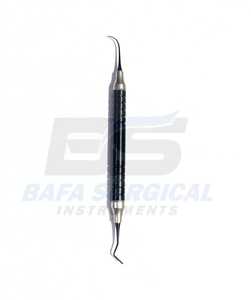 INSTRUMENTS CHIRURGICAUX BAFA Sonde chirurgicale dentaire à double extrémité avec poignée moletée noire, outil manuel de classe II en résine - Product Image 1