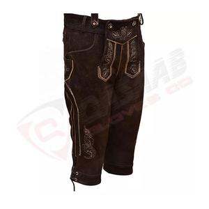 Les hommes portent OEM-Service brodé Logo personnalisé bavarois-Oktoberfest Lederhosen Trachten-Short allemand en cuir suédé - Product Image 3