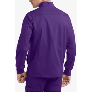 Chaqueta Bomber de Forro Polar Morado para Hombre, Cierre de Cremallera, Cuello Alto, Estilo Deportivo, Resistente al Viento y al Agua, Corte Regular, Ropa de Invierno Luminosa - Product Image 2